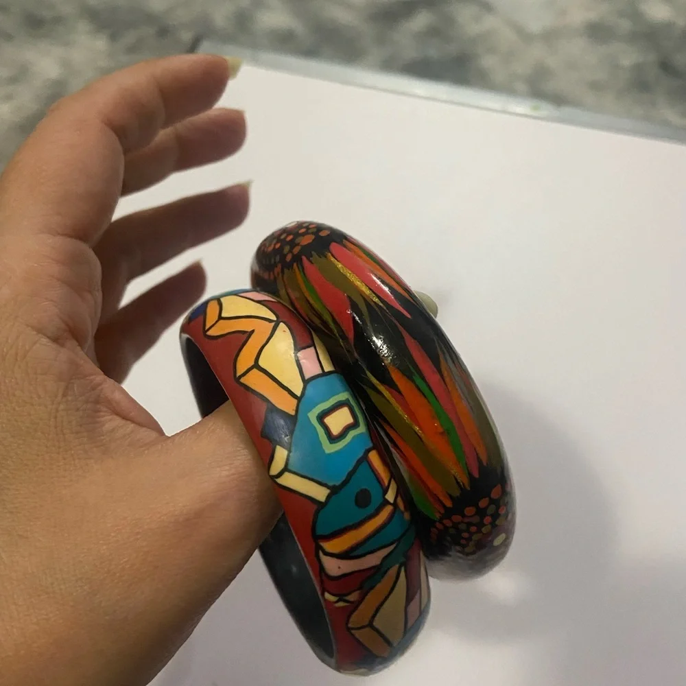 Colorful Hand-Painted Bangles - Picture 4 of 4